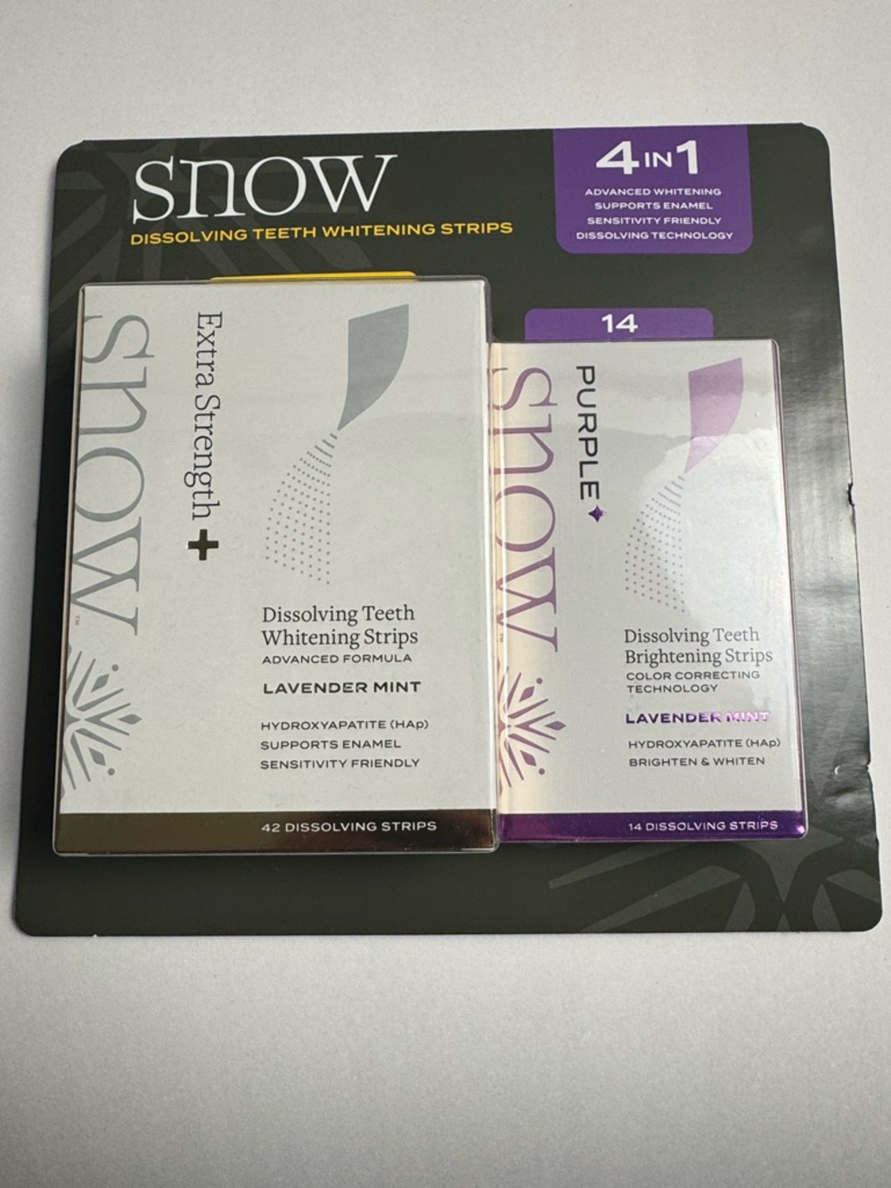 Snow Dissolving Teeth Whitening Strips - Lavender Mint & Purple